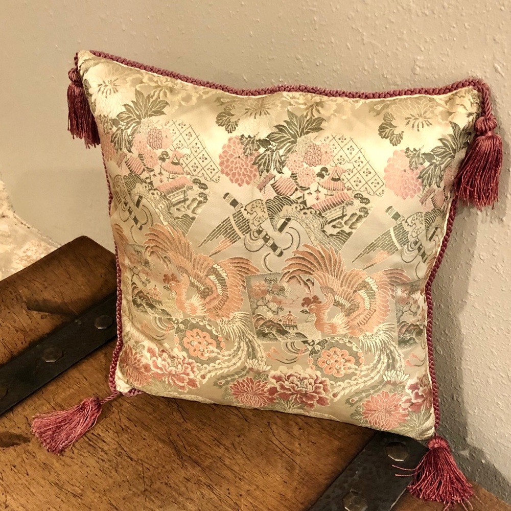 Colorful floral pillow